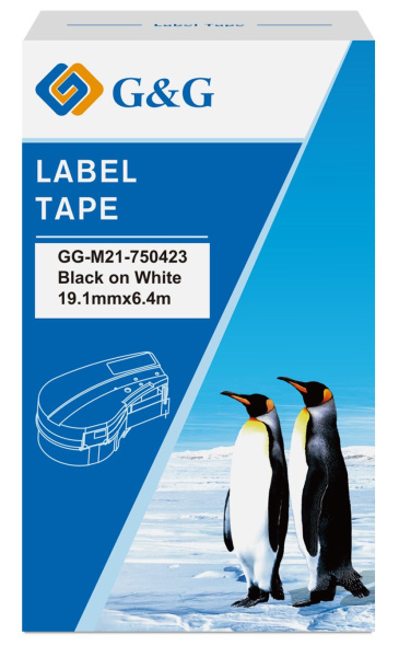 Изображение товара Картридж G&G GG-M21-750423 ленточный черный на белом для Brady