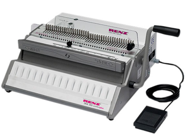Брошюровщик Renz SRW 360 COMFORT PLUS 27310300 перфорация листов (70г/м2): 27, 1ручка, привод перфорации: электрический, длина перфорации 360 мм