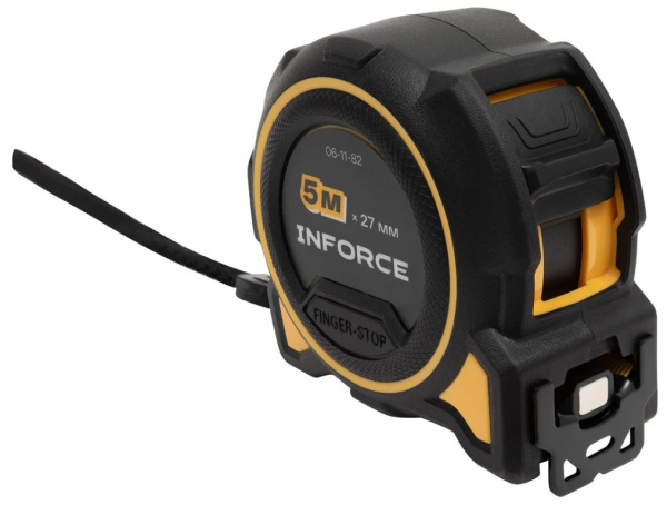 Изображение товара Рулетка Inforce 5 м магнитная с поясным креплением - строительная измерительная рулетка