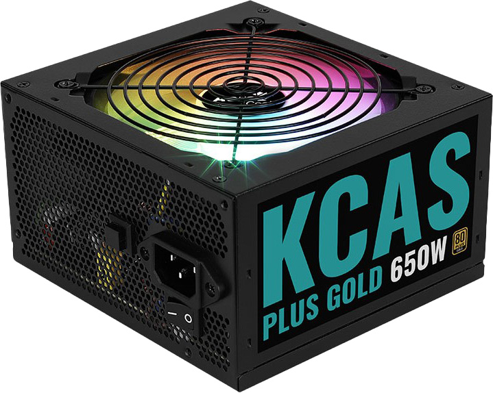 

Блок питания ATX AeroCool KCAS PLUS GOLD 650W 4710562759204 650W, APFC, Fan ARGB 12cm, 80+ Gold, KCAS PLUS GOLD 650W