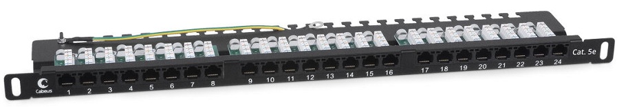 

Патч-панель Cabeus PLHD-24-Cat.5e-Dual-90-0,5U 19" 0,5U, 24 порта RJ-45, категория 5e, Dual IDC, 90 градусов, с задним кабельным организатором, PLHD-24-Cat.5e-Dual-90-0,5U