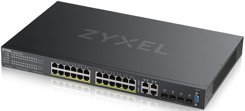 

Коммутатор ZYXEL NebulaFlex Pro GS2220-28HP GS2220-28HP-EU0101F L2, PoE+, rack 19", 24xGE PoE+, 4xCombo (SFP/RJ-45), бюджет 375 Вт, автономное/облачно, NebulaFlex Pro GS2220-28HP