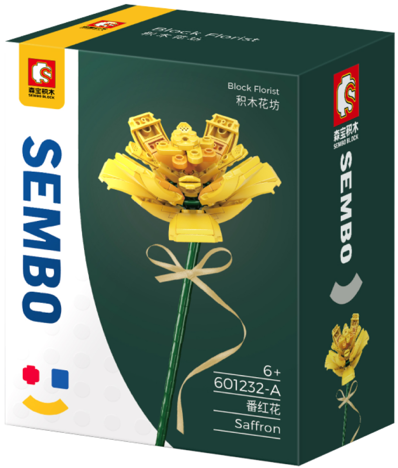 

Конструктор Sembo Block 601232A цветок - шафран желтый, 101 деталь, 601232A
