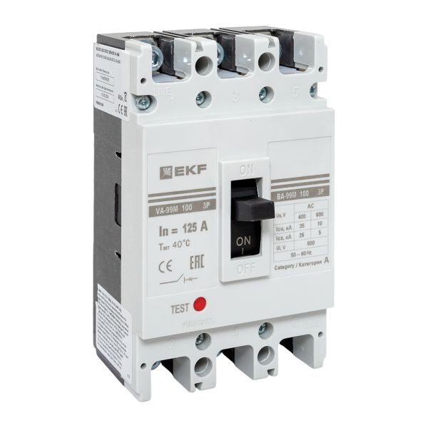 

Автоматический выключатель в литом корпусе EKF mccb99-250-100m ВА-99М 250/100А 3P 35кА, mccb99-250-100m
