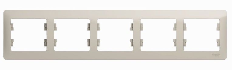 

Рамка Schneider Electric GSL000905 GLOSSA, 5-постовая горизонтальная, молочный, GSL000905