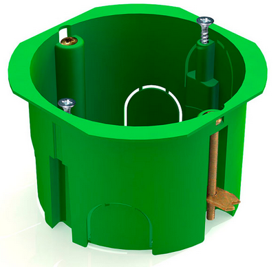 

Коробка установочная HEGEL КУ1202 1-ая для полых стен d=68 глубина 45мм, металлические лапки IP30, КУ1202