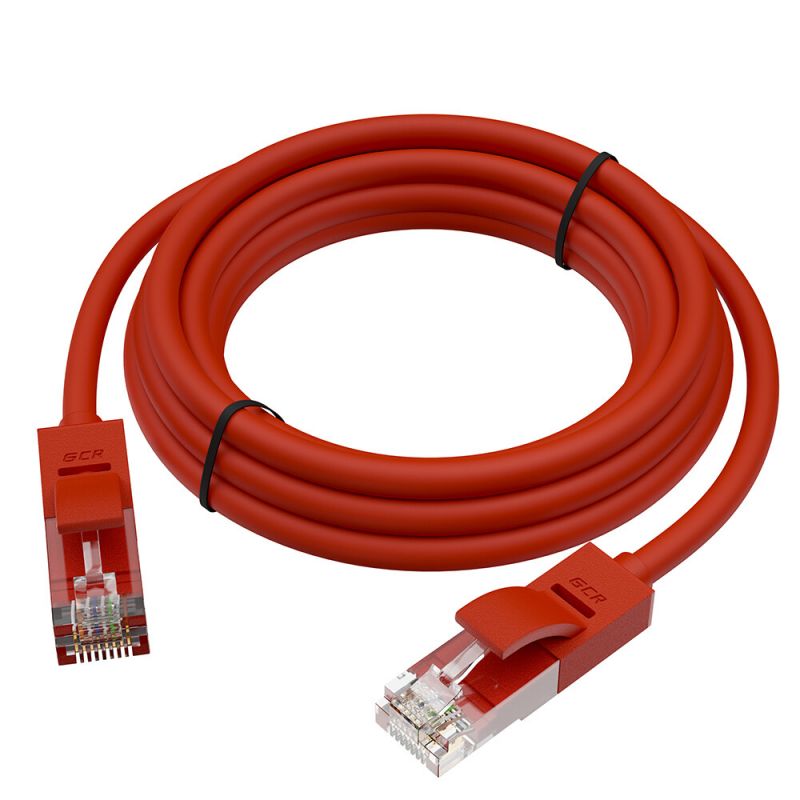 

Кабель патч-корд U/UTP 6 кат. 5м GCR GCR-52531 прямой, 24 AWG, литой, ethernet high speed, RJ45, T568B, красный, GCR-52531
