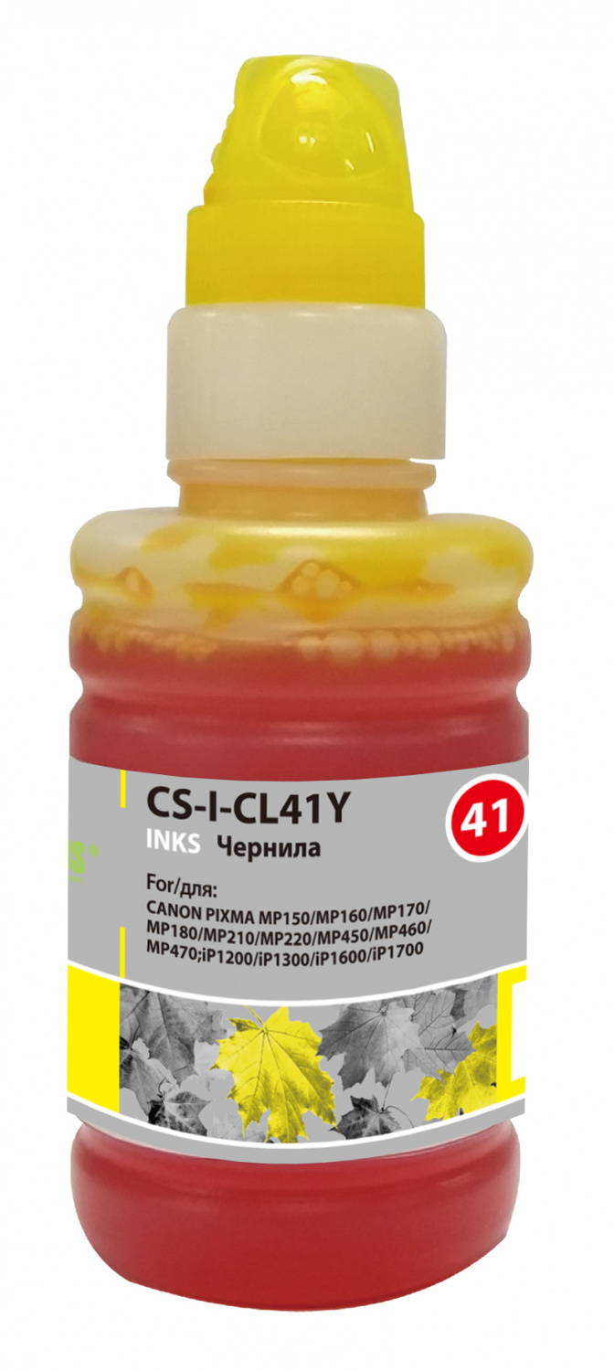 

Чернила для заправки Cactus CS-I-CL41Y желтый (100мл) Canon PIXMA MP150/MP160/MP170/MP180/MP210/MP220, CS-I-CL41Y