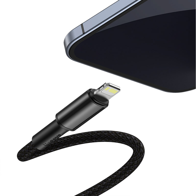 

Кабель интерфейсный Baseus CATLGD-A01 Type-C - Lightning PD 20W 2m, совместим с PD 18W, корпус из ABS-пластика + плетеный провод высокой плотности, bl, CATLGD-A01
