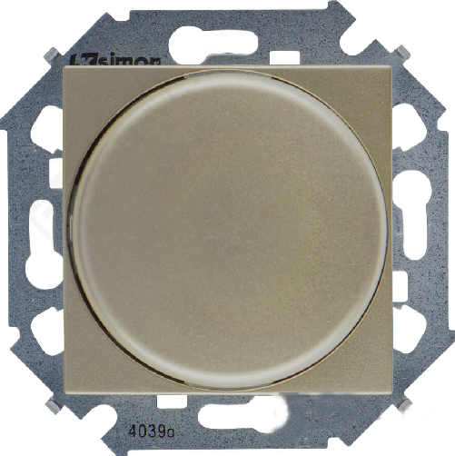 

Светорегулятор Simon 1591790-034 Simon 15 Шампань поворотно-нажимной, проходной, 500Вт 230В,винт. Зажим, 1591790-034