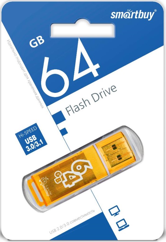 

Накопитель USB 2.0 64GB SmartBuy SB64GBGS-Or Glossy, оранжевый, SB64GBGS-Or