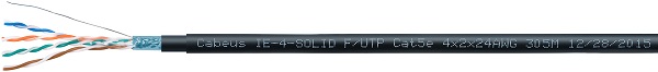 

Кабель витая пара F/UTP 5e кат. 4 пары Cabeus IE-4-SOLID F/UTP Cat5e 4X2X24AWG 24AWG(0.50 мм), медь, одножильный (solid), универсальный (внеш./внутр.), IE-4-SOLID F/UTP Cat5e 4X2X24AWG