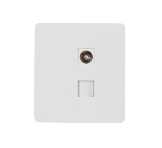 

Розетка KRANZ KR-78-0722-1 MIELE ROUND компьютерная RJ45 кат6 + TV с/у перламутр, KR-78-0722-1