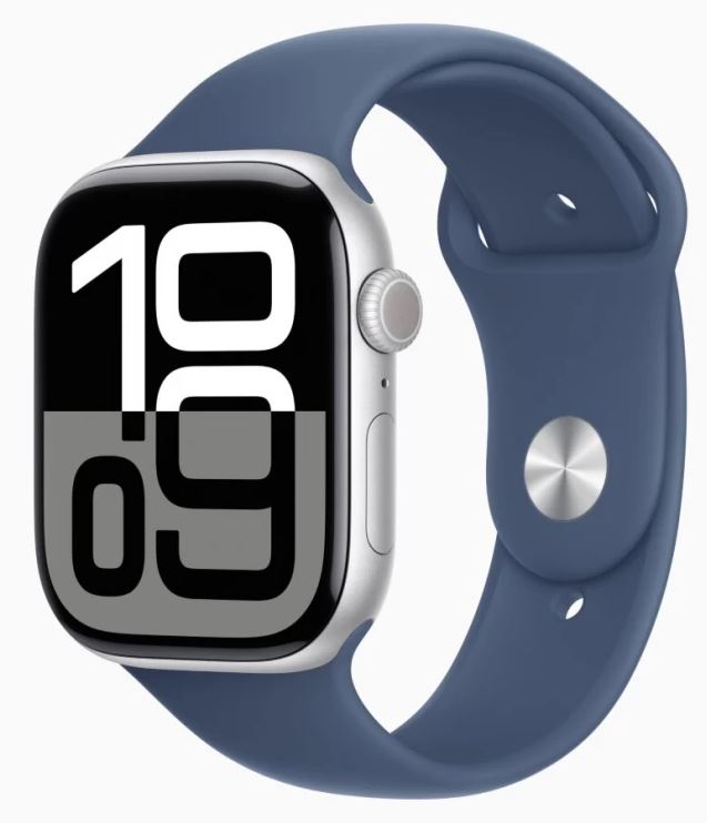 

Часы Apple Watch Series 10 GPS 42mm MWWA3 Silver Aluminium Case with Denim Sport Band - S/M, Watch Series 10 GPS 42mm