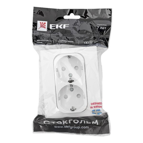 фото Розетка двухместная с заземлением в сборе EKF EXR16-128-10 в Ростове-на-Дону