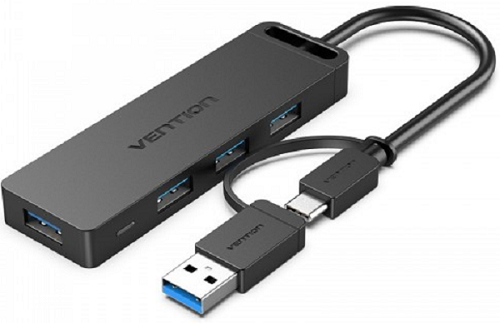 

Концентратор USB 3.0 Vention CHTBB OTG USB Type-C+USB 3.0/ 4*USB 3.0, черный - 0.15м., CHTBB
