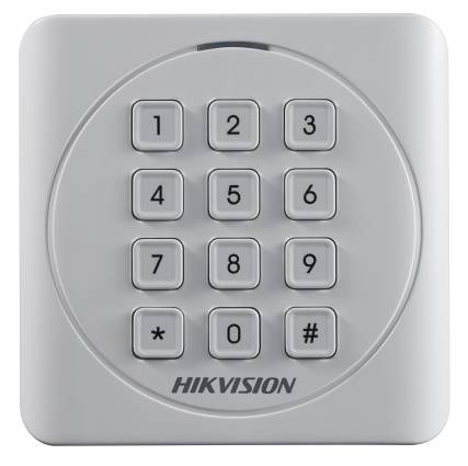 Считыватель HIKVISION DS-K1801EK Частота считывания 125КГц; дальность считывания: 30-50 мм; поддержка протокола Wiegand (W26/W34); DC12В; 1.6Вт; -40