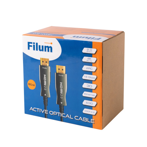 фото Активный оптический кабель HDMI Filum FL-AOC-HDMI2.0-80M в Смоленске
