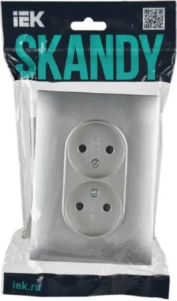 фото Розетка двухместная без заземления в сборе IEK SK-R23-10-K23-F в Казани