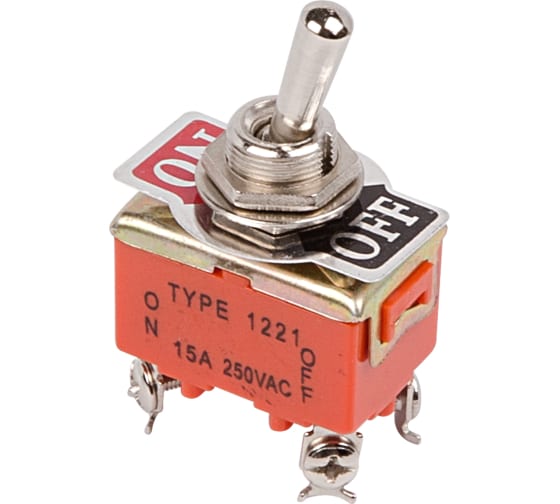 

Тумблер Rexant 36-4130 250V 15А (4c) ON-OFF двухполюсный (KN-201), 36-4130