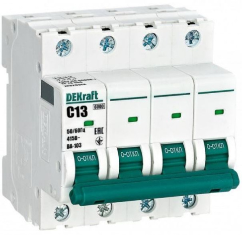 Изображение товара Автоматический выключатель DEKraft 12320DEK IP20 13 А 6 кА