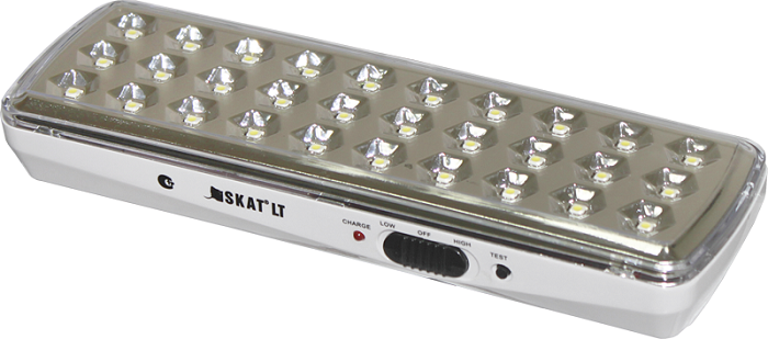 Светильник аварийного освещения Бастион SKAT LT-301200-LED-Li-Ion АКБ 1200 мАч, 30 светодиодов, 2 режима работы, поворотные кронштейны для потолочного