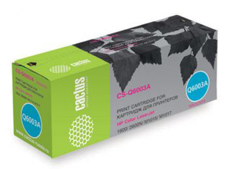 

Картридж Cactus CS-Q6003A для принтеров HP Color LaserJet 1600/2600N/M1015/M1017, пурпурный, 2500 стр., CS-Q6003A