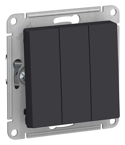 

Выключатель Schneider Electric ATN001031 AtlasDesign, 3-клавишный, сх.1+1+1, 10АХ, механизм, карбон, ATN001031