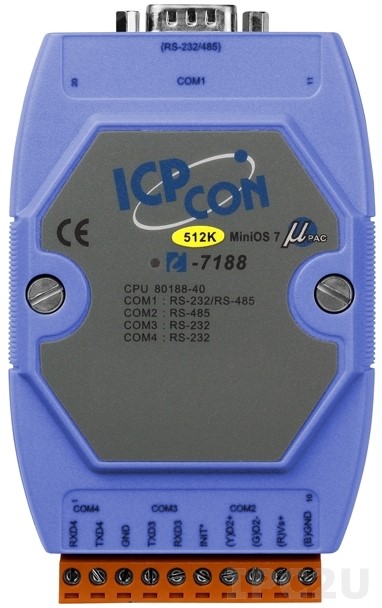 

Контроллер ICP DAS I-7188/512 CR Embedded Controller , developing tool kit, MiniOS7, With 512 k flash, without Display, I-7188/512 CR