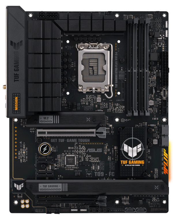 

Материнская плата ATX ASUS TUF GAMING B760-PLUS WIFI D4 (LGA1700, B760, 4*DDR4 (5333), 4*SATA 6G RAID, 3*M.2, 4*PCIE, 2.5Glan, WiFi, BT, HDMI, DP, USB, TUF GAMING B760-PLUS WIFI D4