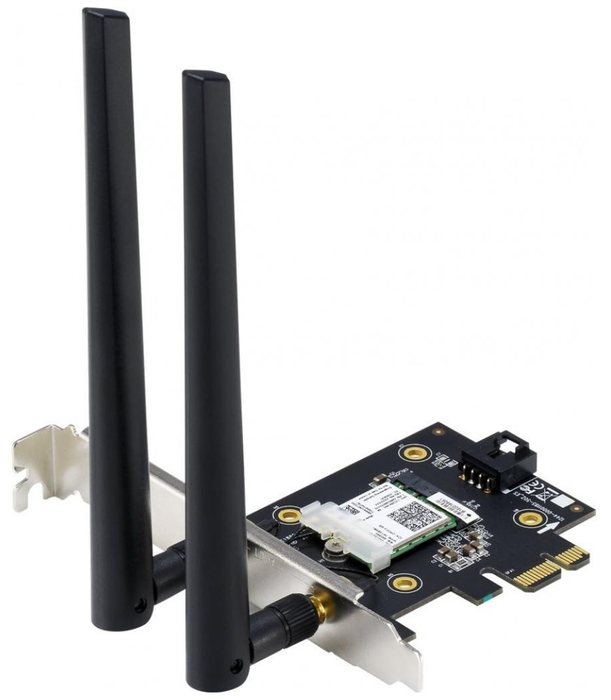 

Сетевой адаптер ASUS PCE-AX3000 90IG0610-MO0R10 WI-FI 802.11ax, 2402 + 574Mbps, PCI-E Adapter, 2 антенны, PCE-AX3000