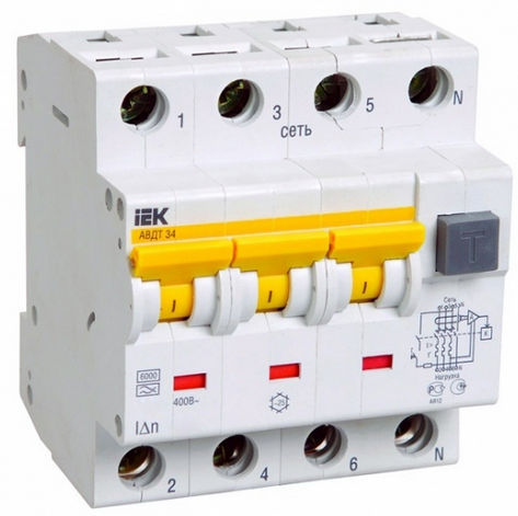 

Автоматический выключатель IEK MAD22-6-025-C-30 дифференциальный 34 C25 30мА, MAD22-6-025-C-30