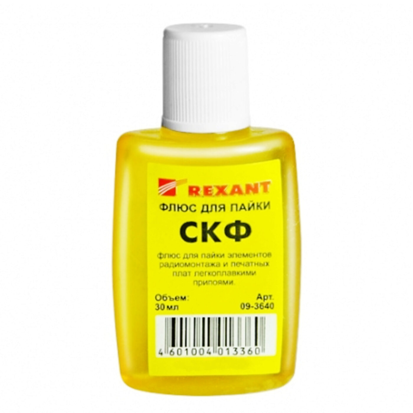 

Флюс Rexant 09-3640 для пайки, СКФ (спирто-канифольный), 30 мл, флакон, 09-3640