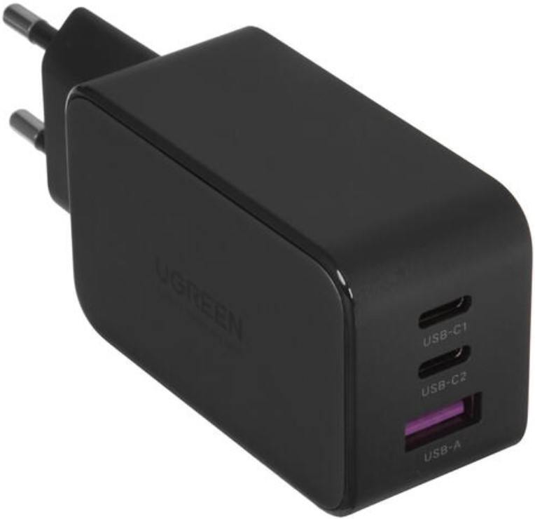 

Зарядное устройство сетевое UGREEN CD244 10335_ USB Tape-A/2*Type-C, 65W, цвет: черный, CD244