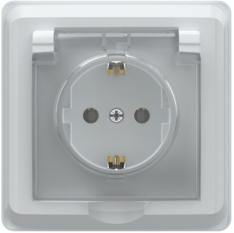 фото Розетка с заземлением с крышкой IEK ERV16-K01-16-DM в Красноярске