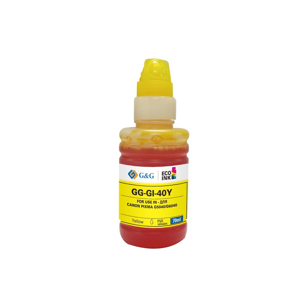 

Чернила G&G GG-GI-40Y желтые для Canon Pixma 5040/6040 70 ml, GG-GI-40Y