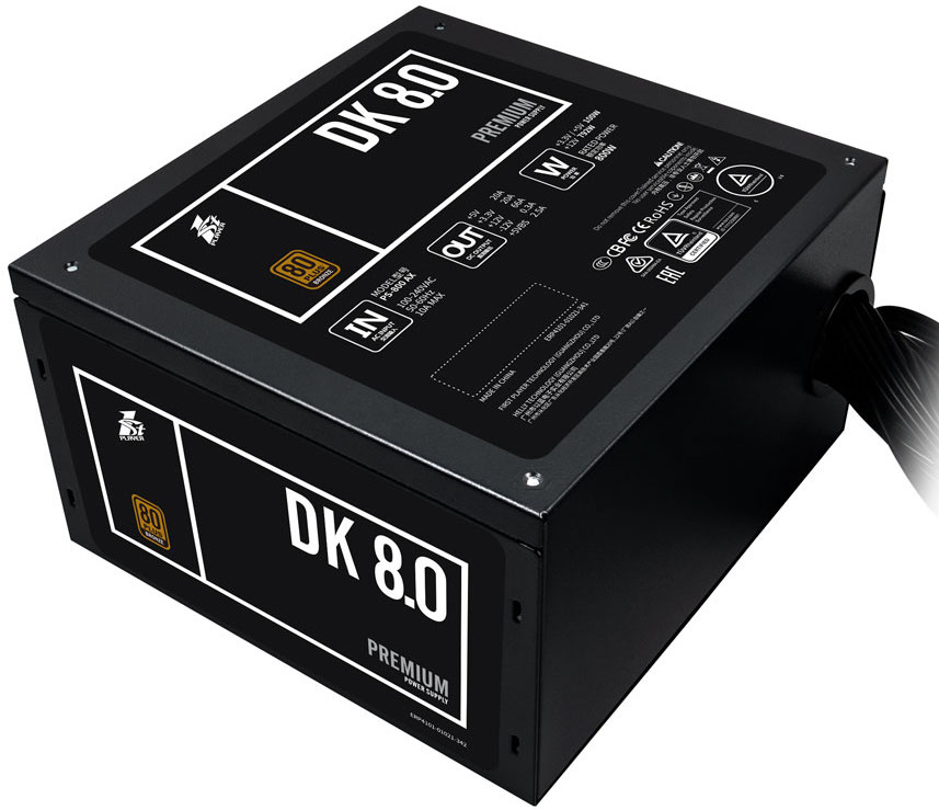 Блок питания ATX 1STPLAYER DK PREMIUM 8.0 PS-800AX 800W, APFC, 80PLUS BRONZE, 120mm fan