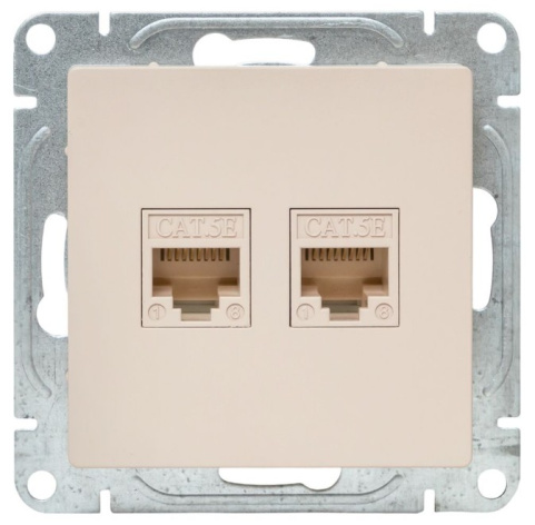 фото Розетка компьютерная двойная EKF UP1-SOI-2RJ45-5