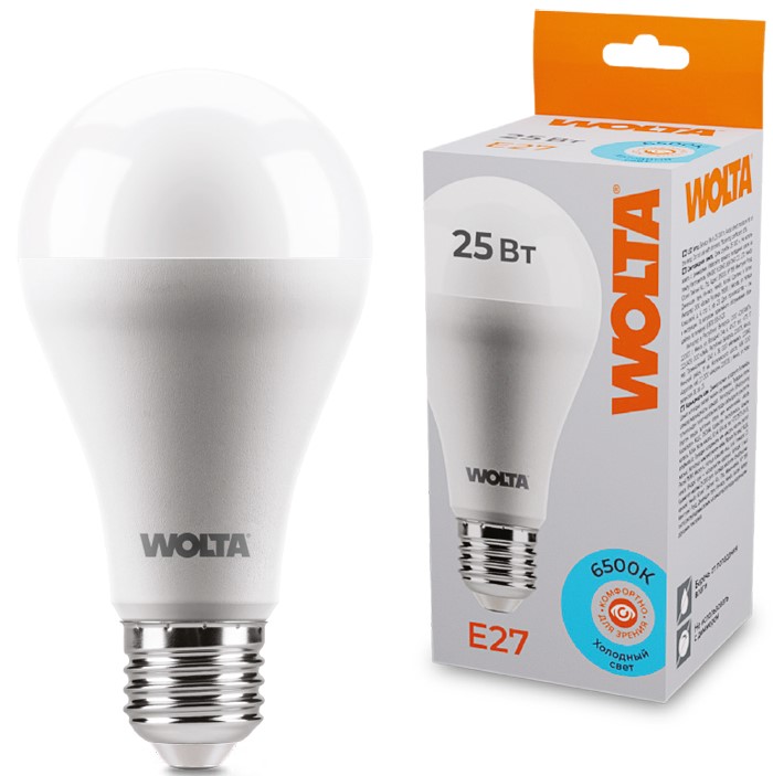 

Лампа светодиодная WOLTA 25W67BL25E27 25Вт 6500К E27, 25W67BL25E27