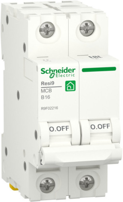 

Автоматический выключатель Schneider Electric RESI9 R9F02216 (B) 16А 2P 6000A, RESI9