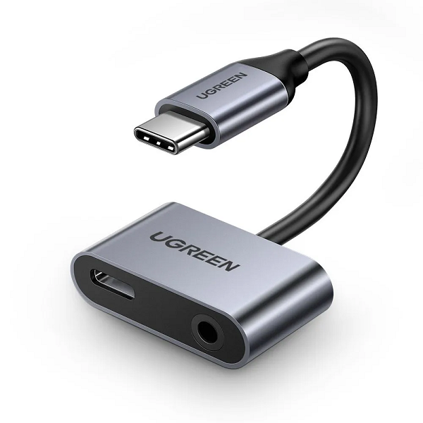 

Адаптер UGREEN CM193 50596_ 2*USB Tape-C/3.5mm audio, цвет: серый, CM193