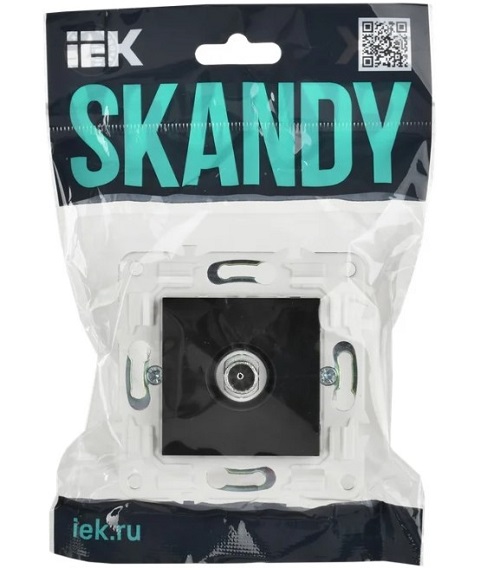 

Розетка телевизионная оконечная IEK SK-A10-O-K02 SKANDY SK-A12Bl Черный, SK-A10-O-K02
