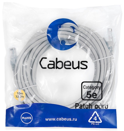 фото Кабель патч-корд U/UTP 5e кат. 10м Cabeus PC-UTP-RJ45-Cat.5e-10m в Уфе