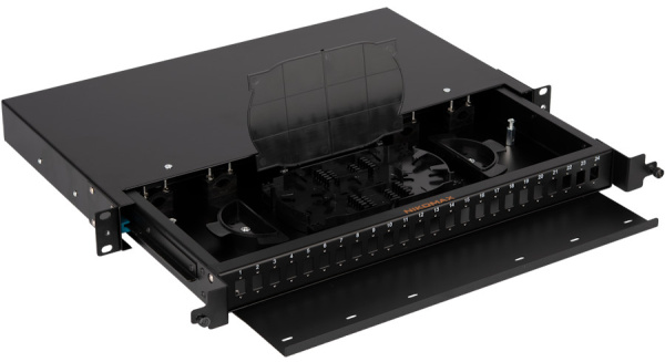 фото Кросс оптический стоечный 19" выдвижной 1U NikoMax NMF-RP24SC-TS-P1-1U-BK в Екатеринбурге