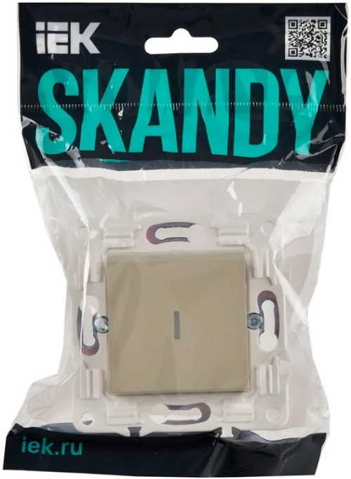 

Выключатель одноклавишный с подсветкой IEK SK-V10-1-10-K10 SKANDY 10А SK-V07B Бежевый, SK-V10-1-10-K10