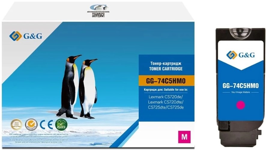 

Картридж лазерный G&G GG-74C5HM0 74C5HM0 пурпурный (12000стр.) для Lexmark CS720de/CS720dte/CS725dte, GG-74C5HM0