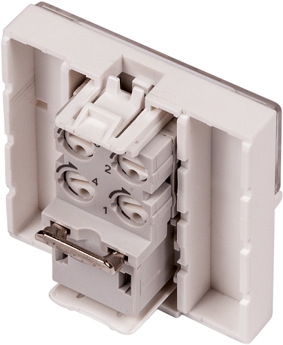 

Вставка Lanmaster LAN-SIP-23TEL-WH Mosaic 45x45, RJ-11, со шторкой и увеличенным окном маркировки, белая, LAN-SIP-23TEL-WH