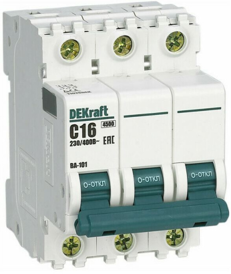 Изображение товара Автоматический выключатель DEKraft 11224DEK 13А 3-полюсный
