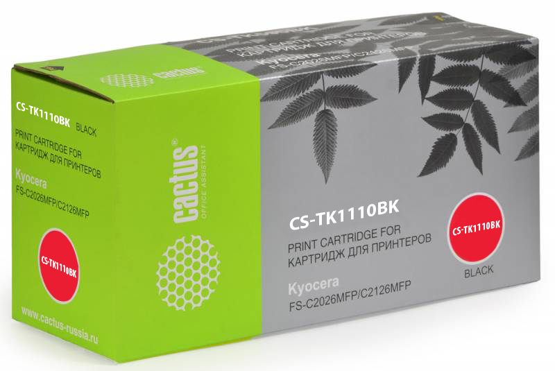 

Картридж Cactus CS-TK1110 черный для Kyocera Mita FS 1020MFP/1040/1120MFP (2500стр.), CS-TK1110