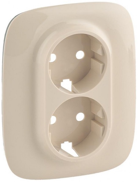 

Накладка Legrand 754956 Valena ALLURE, розетки с/з 2-ной, слоновая кость, 754956